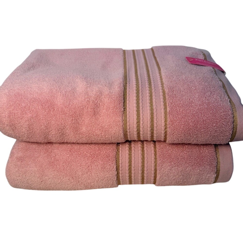 Juicy Couture Pink and Gold Bath Towel Set 2 pieces